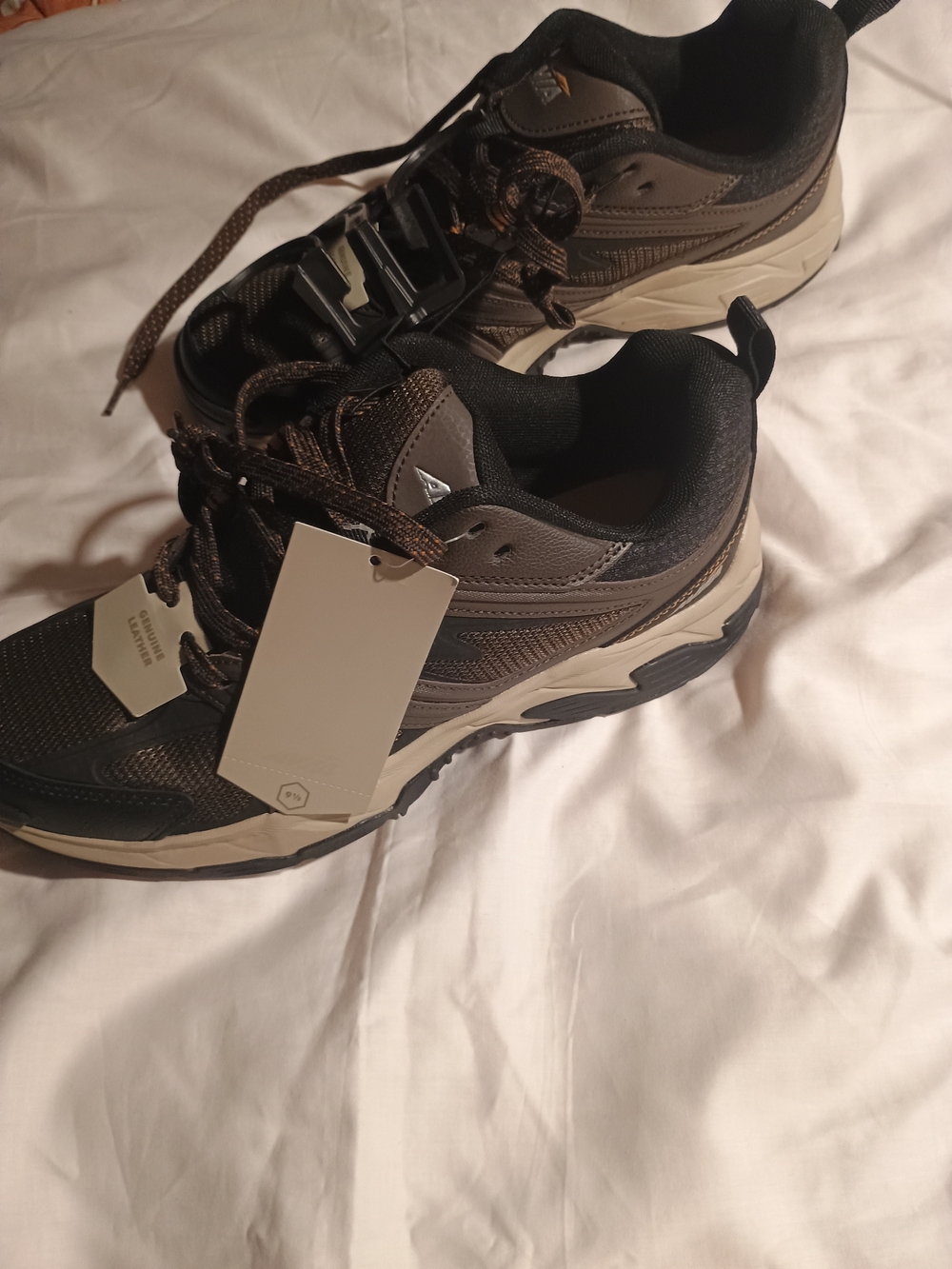 Avia Men's Brown and Black Athletic Trail Sneakers